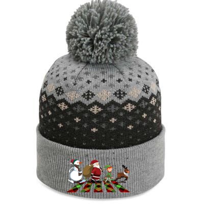 Cute Funny Christmas Road Frosty Santa Elf Reindeer The Baniff Cuffed Pom Beanie