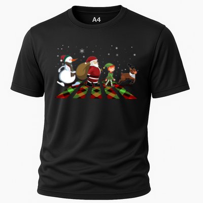 Cute Funny Christmas Road Frosty Santa Elf Reindeer Performance Shirt