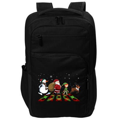 Cute Funny Christmas Road Frosty Santa Elf Reindeer Impact Tech Backpack