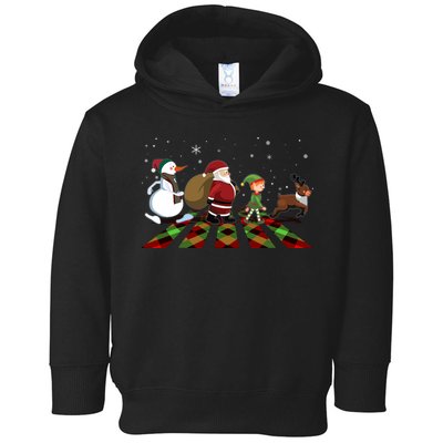 Cute Funny Christmas Road Frosty Santa Elf Reindeer Toddler Hoodie