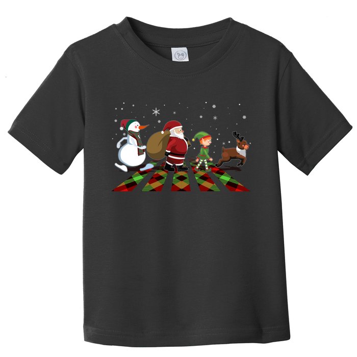 Cute Funny Christmas Road Frosty Santa Elf Reindeer Toddler T-Shirt