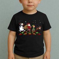 Cute Funny Christmas Road Frosty Santa Elf Reindeer Toddler T-Shirt