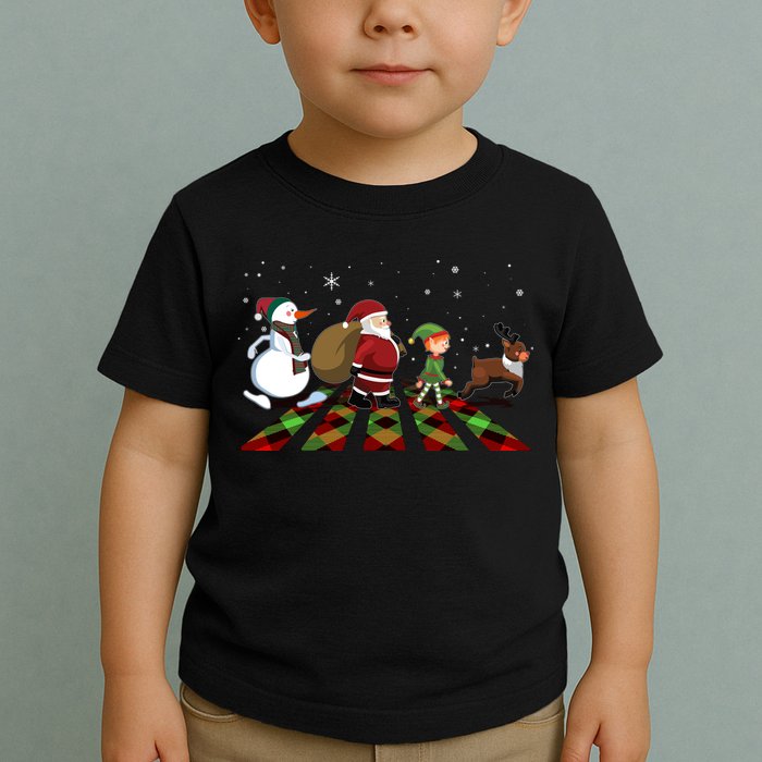 Cute Funny Christmas Road Frosty Santa Elf Reindeer Toddler T-Shirt
