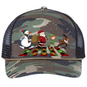 Cute Funny Christmas Road Frosty Santa Elf Reindeer Retro Rope Trucker Hat Cap