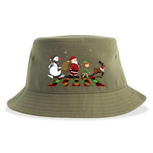 Cute Funny Christmas Road Frosty Santa Elf Reindeer Sustainable Bucket Hat