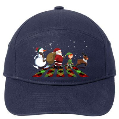 Cute Funny Christmas Road Frosty Santa Elf Reindeer 7-Panel Snapback Hat