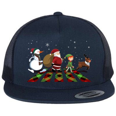 Cute Funny Christmas Road Frosty Santa Elf Reindeer Flat Bill Trucker Hat