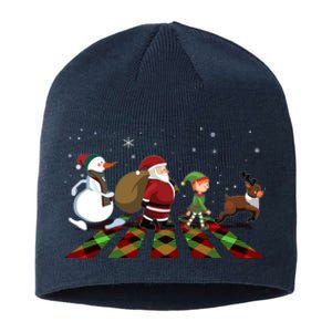 Cute Funny Christmas Road Frosty Santa Elf Reindeer Sustainable Beanie