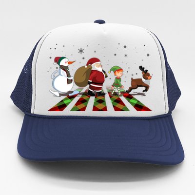 Cute Funny Christmas Road Frosty Santa Elf Reindeer Trucker Hat