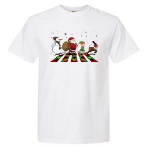 Cute Funny Christmas Road Frosty Santa Elf Reindeer Garment-Dyed Heavyweight T-Shirt