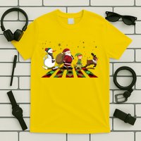 Cute Funny Christmas Road Frosty Santa Elf Reindeer T-Shirt
