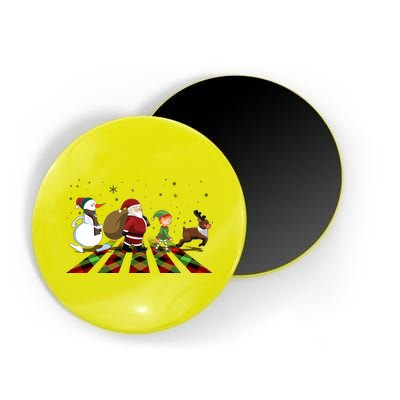 Cute Funny Christmas Road Frosty Santa Elf Reindeer Magnet