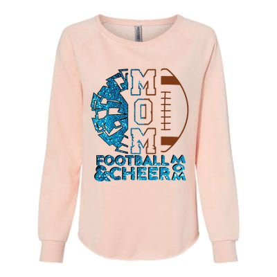 Cheer Football Cheerleading Mom Of Both Messy Bun Womens California Wash Sweatshirt