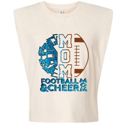 Cheer Football Cheerleading Mom Of Both Messy Bun Garment-Dyed Women's Muscle Tee