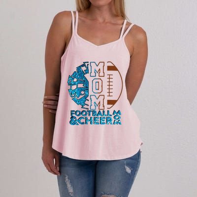 Cheer Football Cheerleading Mom Of Both Messy Bun Women's Strappy Tank