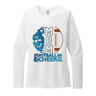 Cheer Football Cheerleading Mom Of Both Messy Bun Womens CVC Long Sleeve Shirt