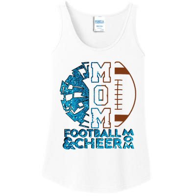 Cheer Football Cheerleading Mom Of Both Messy Bun Ladies Essential Tank