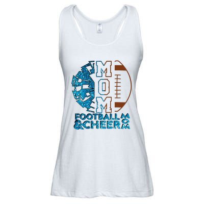 Cheer Football Cheerleading Mom Of Both Messy Bun Ladies Essential Flowy Tank