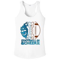 Cheer Football Cheerleading Mom Of Both Messy Bun Ladies PosiCharge Competitor Racerback Tank