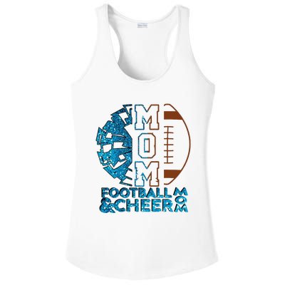 Cheer Football Cheerleading Mom Of Both Messy Bun Ladies PosiCharge Competitor Racerback Tank