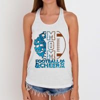 Cheer Football Cheerleading Mom Of Both Messy Bun Women's Knotted Racerback Tank