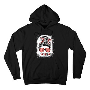 Cheer Football Cheerleading Mom Of Both Messy Hair Bun Hoodie