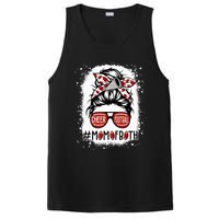 Cheer Football Cheerleading Mom Of Both Messy Hair Bun PosiCharge Competitor Tank