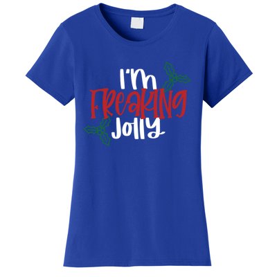 Cute Funny Christmas Gift IM Freaking Jolly Sarcastic Funny Gift Women's T-Shirt