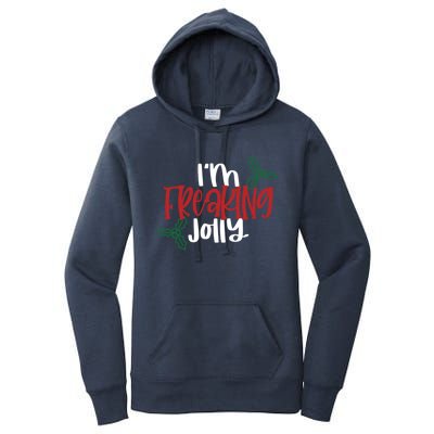 Cute Funny Christmas Gift IM Freaking Jolly Sarcastic Funny Gift Women's Pullover Hoodie