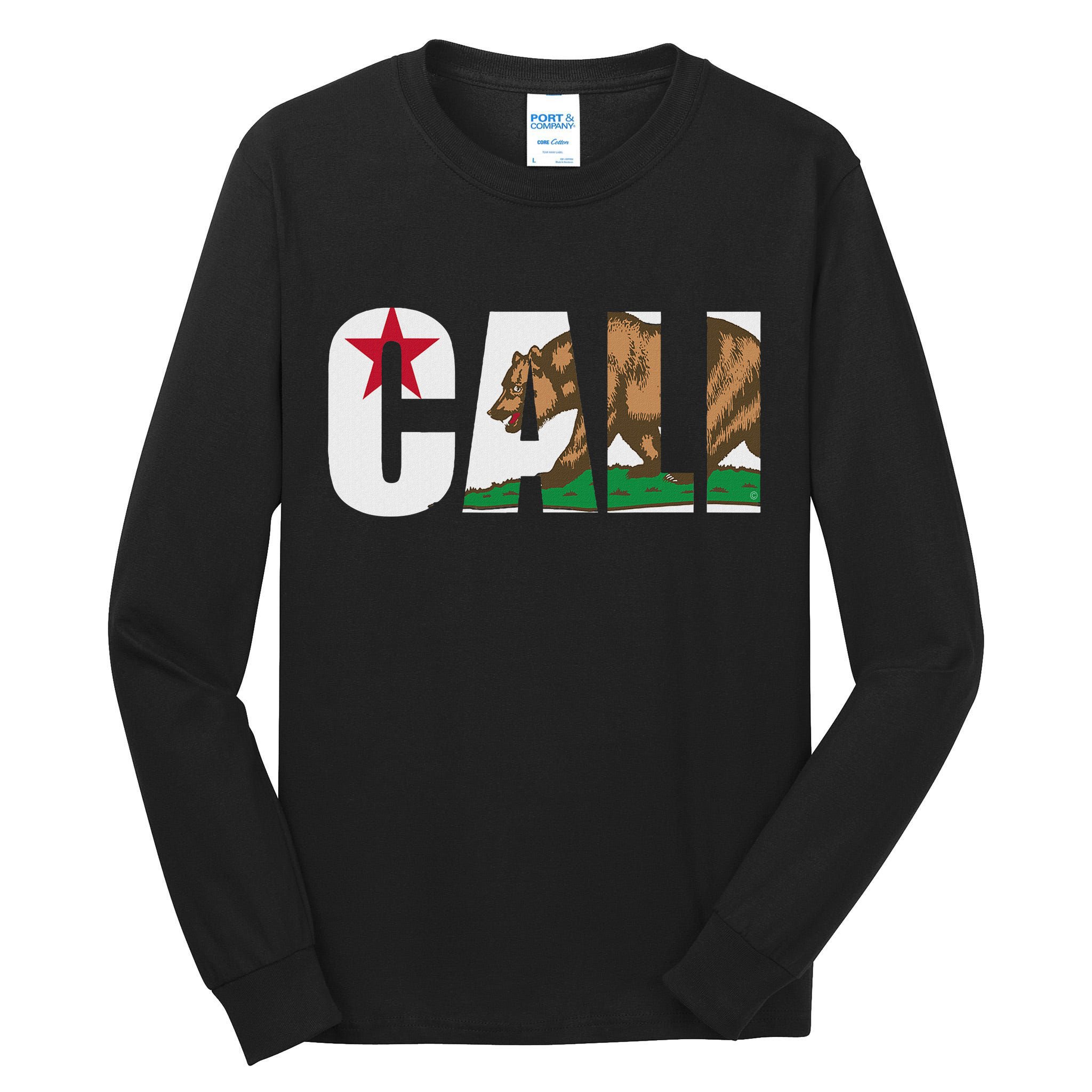 California Flag Cali Designs Home Love Family Tall Long Sleeve T-Shirt