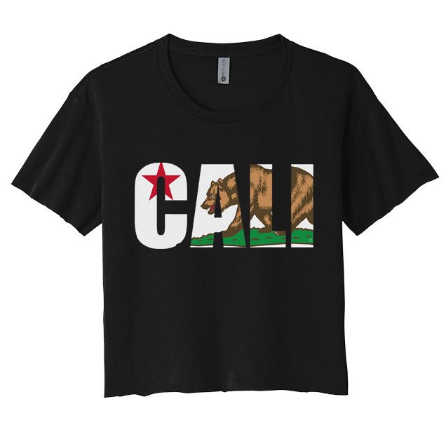 California Flag Cali Designs Home Love Family Crop Top