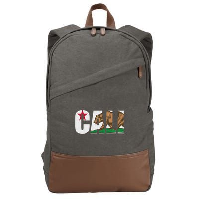 California Flag Cali Designs Home Love Family Cotton Canvas Backpack