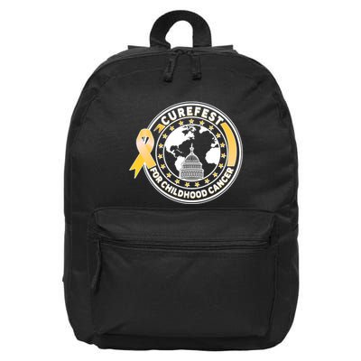Curefest For Childhood Cancer Awareness Emblem 16 in Basic Backpack