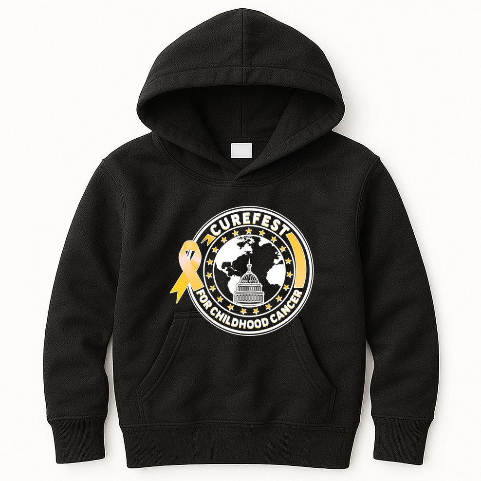 Curefest For Childhood Cancer Awareness Emblem Kids Hoodie