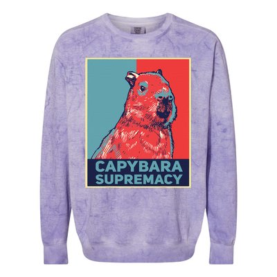 Capybaras Funny Capibara Rodent Capybara Supremacy Colorblast Crewneck Sweatshirt