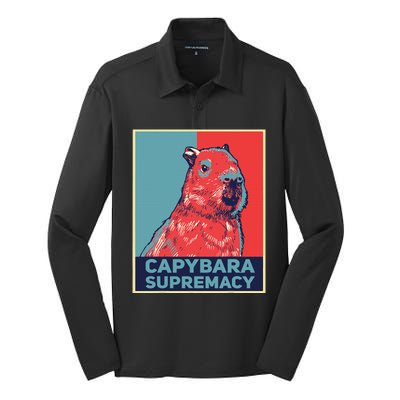 Capybaras Funny Capibara Rodent Capybara Supremacy Silk Touch Performance Long Sleeve Polo