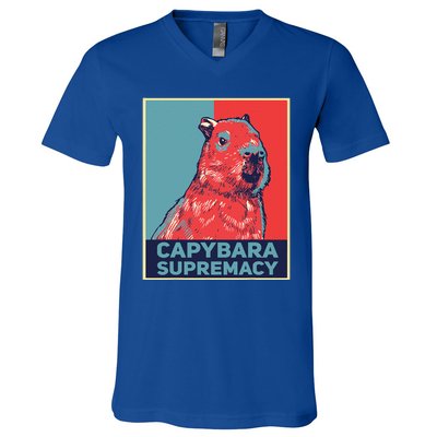 Capybaras Funny Capibara Rodent Capybara Supremacy V-Neck T-Shirt