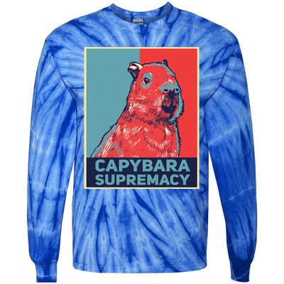 Capybaras Funny Capibara Rodent Capybara Supremacy Tie-Dye Long Sleeve Shirt