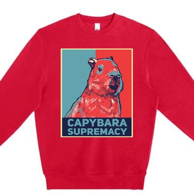 Capybaras Funny Capibara Rodent Capybara Supremacy Premium Crewneck Sweatshirt