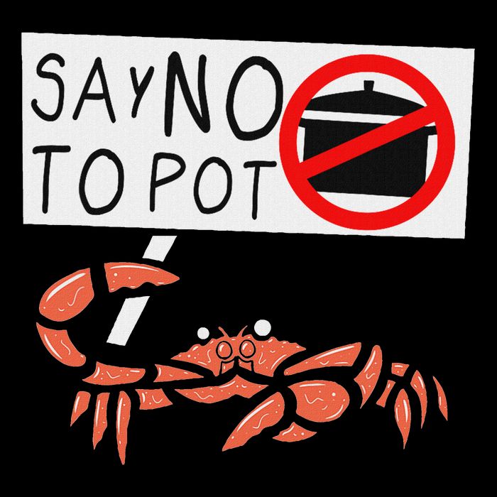 Cute Funny Crab Saying Say No To Pot Funny Lobster Crawfish Tall T-Shirt