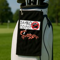 Cute Funny Crab Saying Say No To Pot Funny Lobster Crawfish Golf Towel