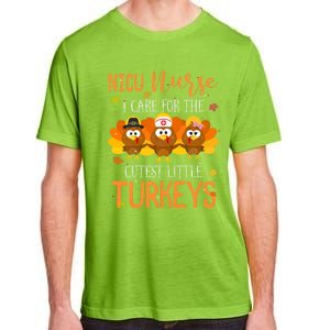 Care For Cutest Turkeys Thanksgiving Nicu Nurse Scrub Tops Adult ChromaSoft Performance T-Shirt