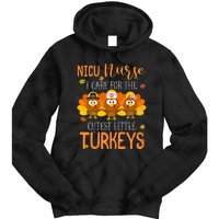 Care For Cutest Turkeys Thanksgiving Nicu Nurse Scrub Tops Tie Dye Hoodie