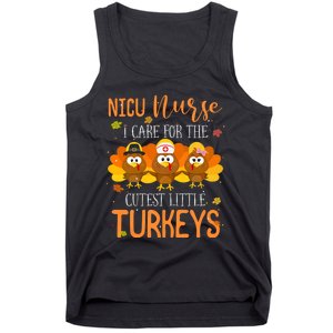 Care For Cutest Turkeys Thanksgiving Nicu Nurse Scrub Tops Tank Top