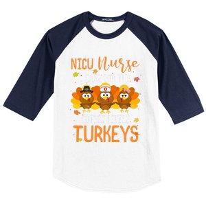 Care For Cutest Turkeys Thanksgiving Nicu Nurse Scrub Tops Baseball Sleeve Shirt