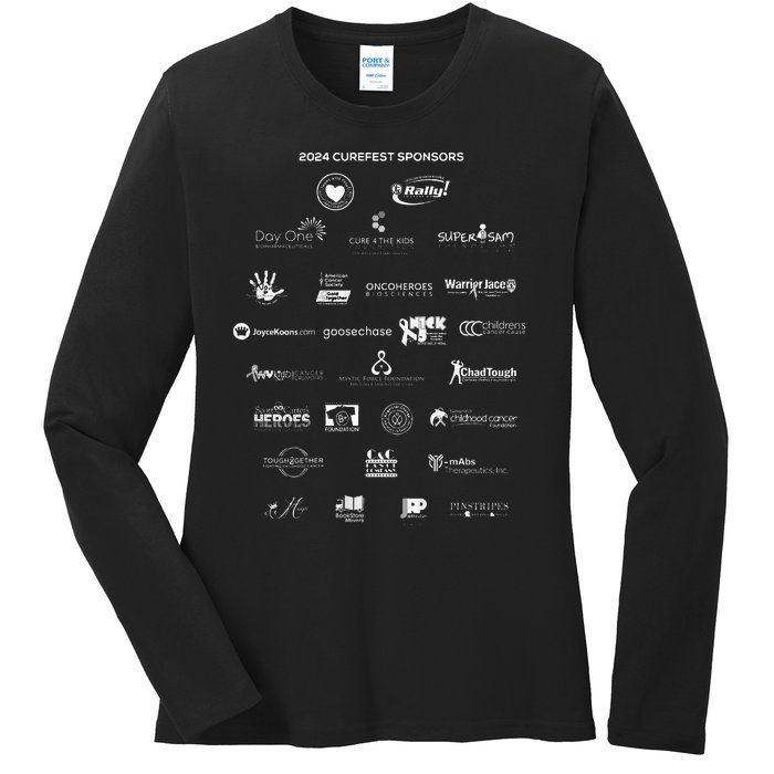 Curefest For Childhood Cancer 2024 Design 3 For Dark Fabric Ladies Long Sleeve Shirt