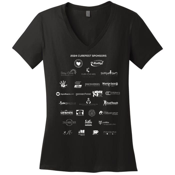 Curefest For Childhood Cancer 2024 Design 3 For Dark Fabric Women's V-Neck T-Shirt