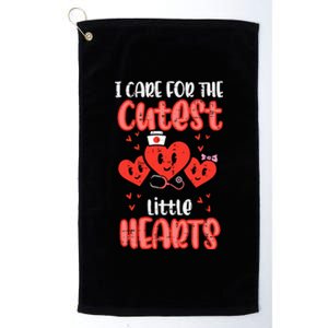 Care For Cutest Little Hearts Nurse Valentines Day Nursing Platinum Collection Golf Towel