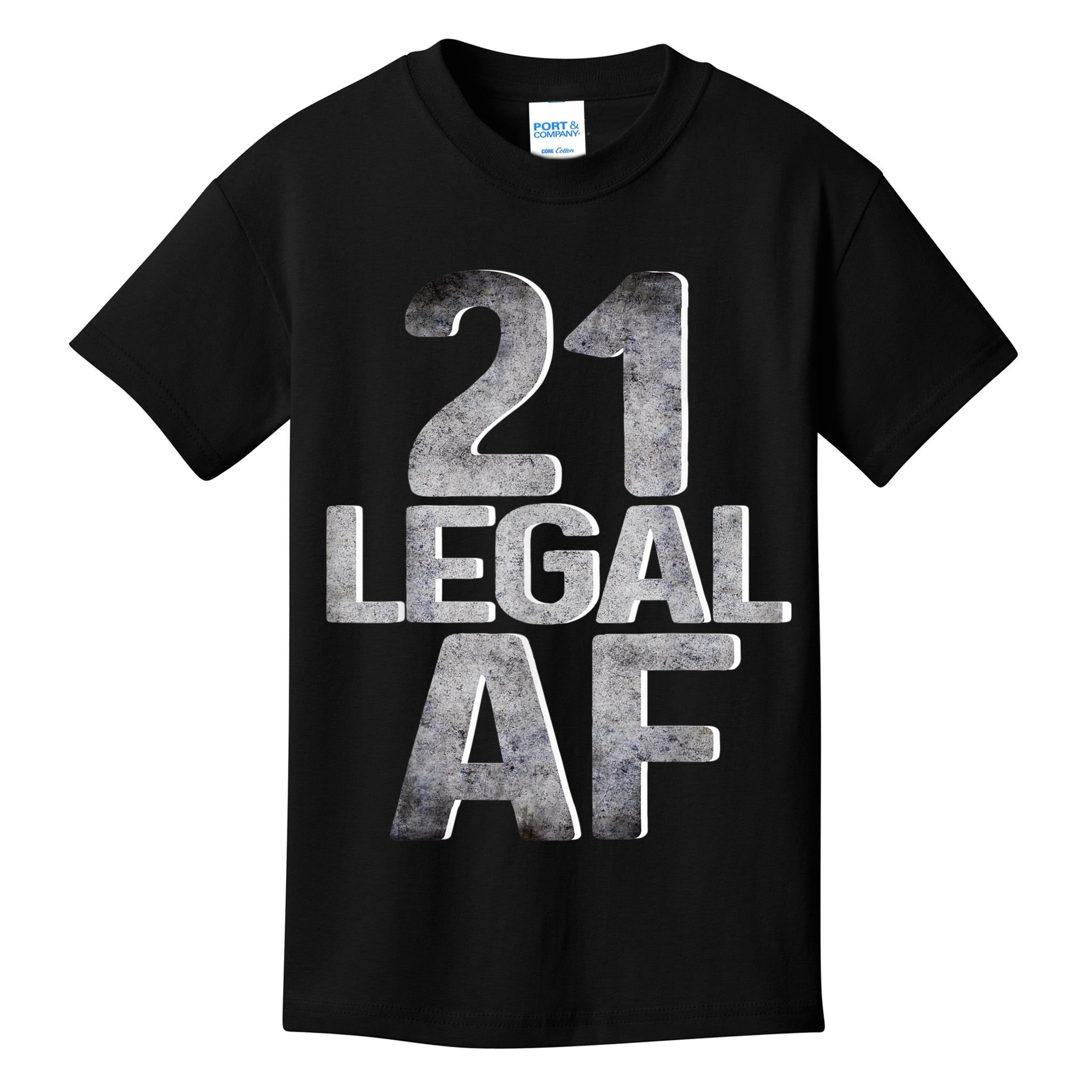 Cute Funny Cool 21st Birthday Gift For Him Her Legal AF 21 Years Old Kids T-Shirt