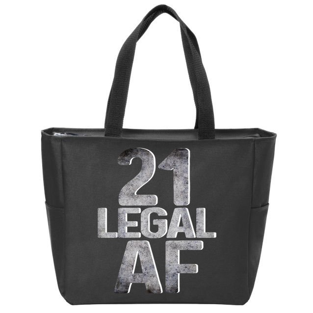 Cute Funny Cool 21st Birthday Gift For Him Her Legal AF 21 Years Old Zip Tote Bag